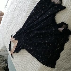 Black lace, illusion top Tracy Reese cocktail dress,  size 6